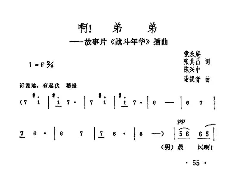 啊！弟弟（电影《战斗年华》插曲）