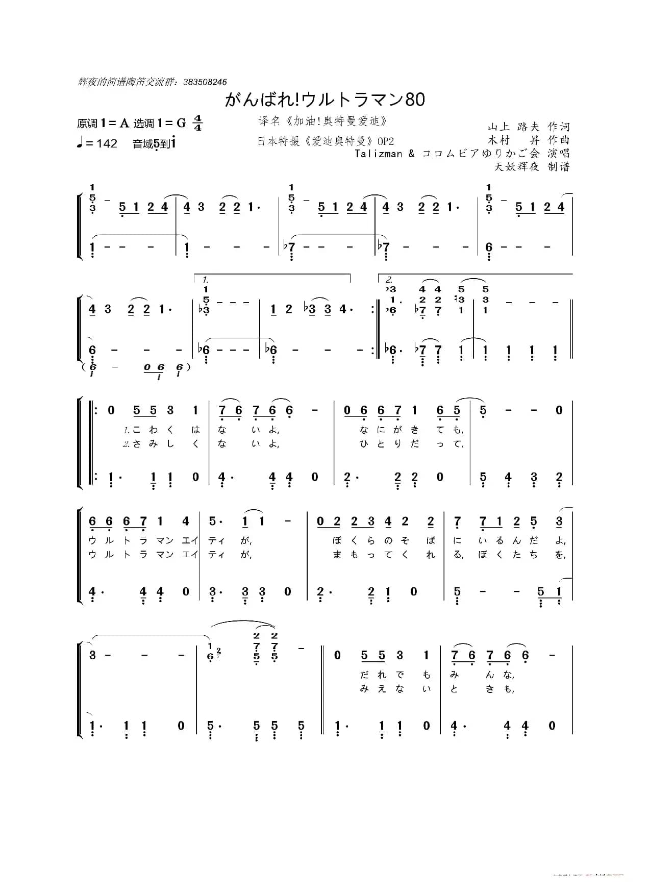 [日]がんばれ!ウルトラマン80（译名《加油！奥特曼爱迪》）（《爱迪奥特曼》主题曲、OP2）