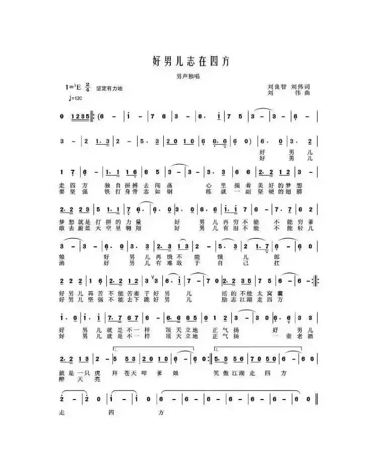 好男儿志在四方（刘良智 刘伟词 刘伟曲）