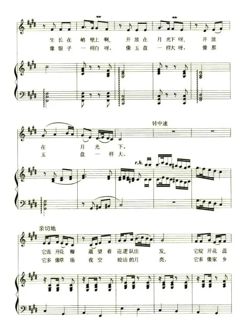月亮花（瞿琮词 刘虹曲、正谱）