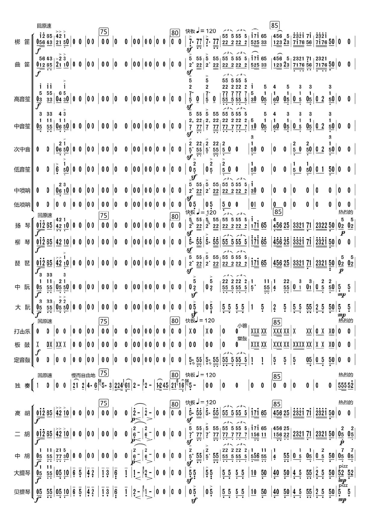 洪湖随想曲（总谱）
