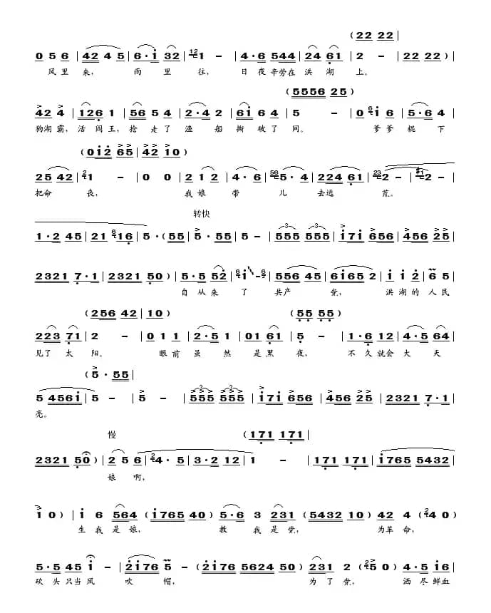 看天下劳苦人民都解放（歌剧《洪湖卫队》选曲）