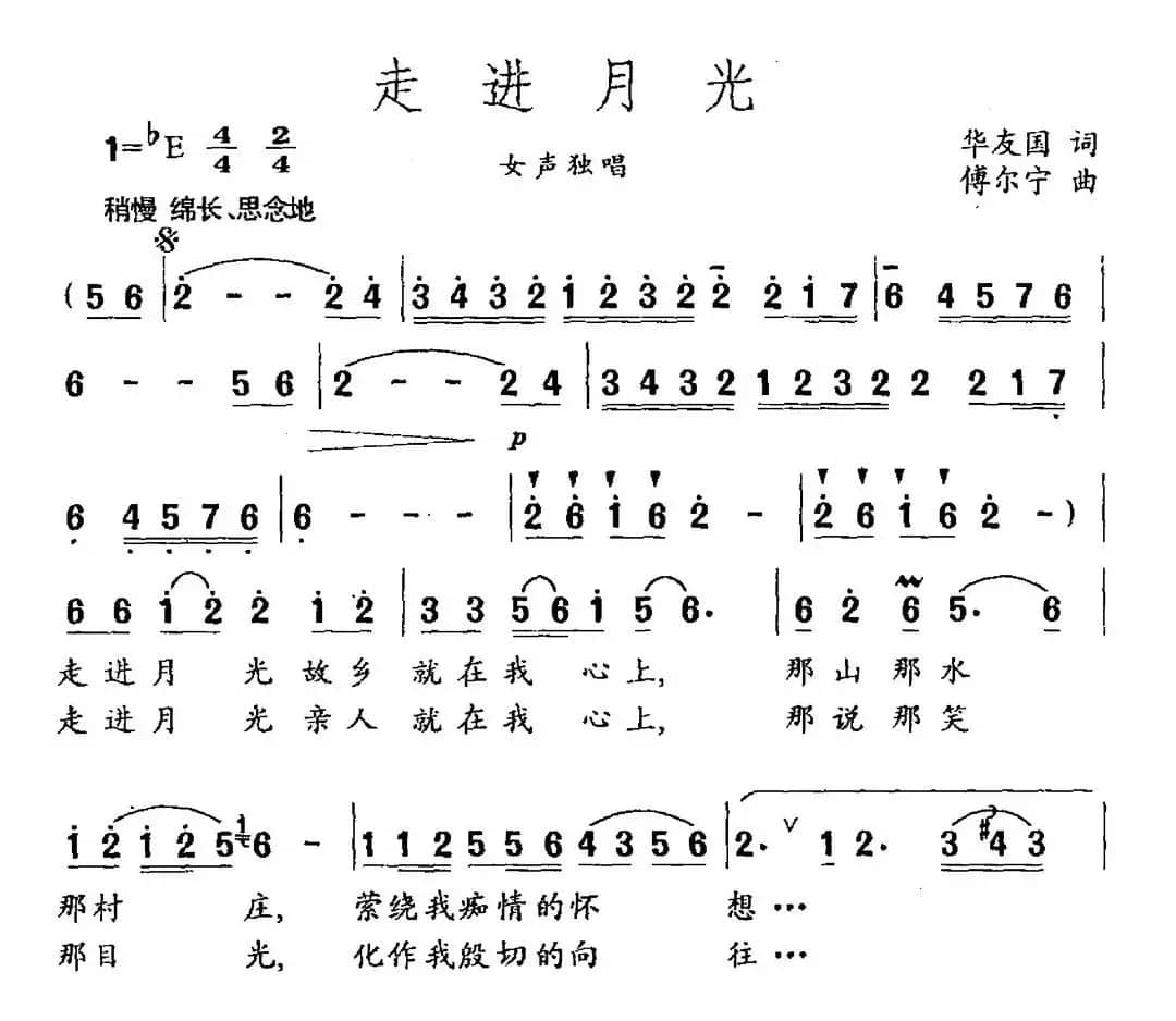 走进月光（华友国词 傅尔宁曲）