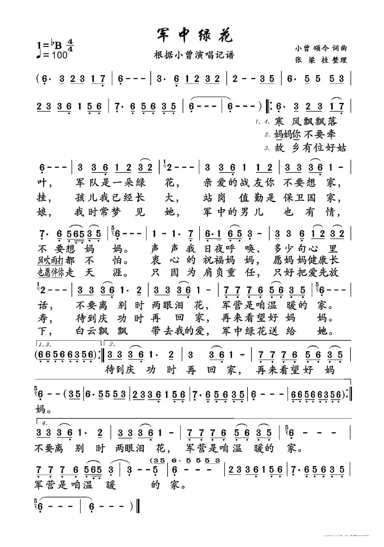 军中绿花（单页版）