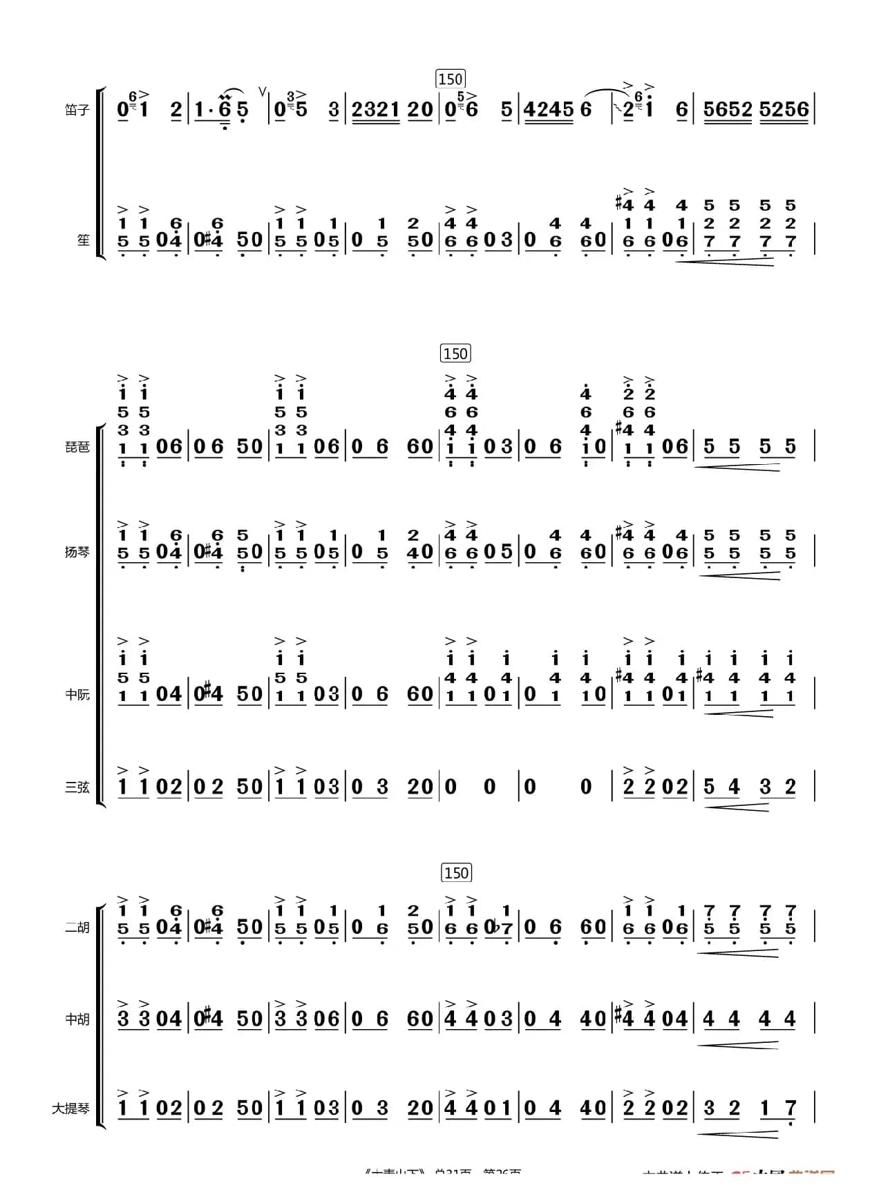 大青山下（总谱）
