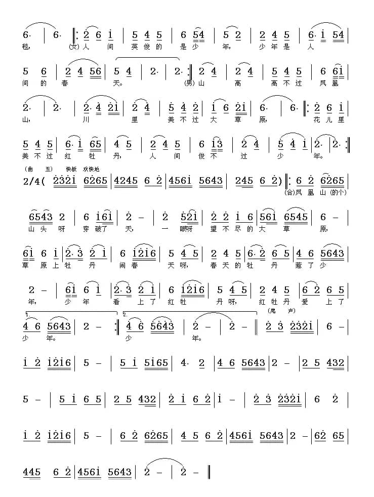 花儿与少年（歌舞《花儿与少年》选曲、6首乐曲）