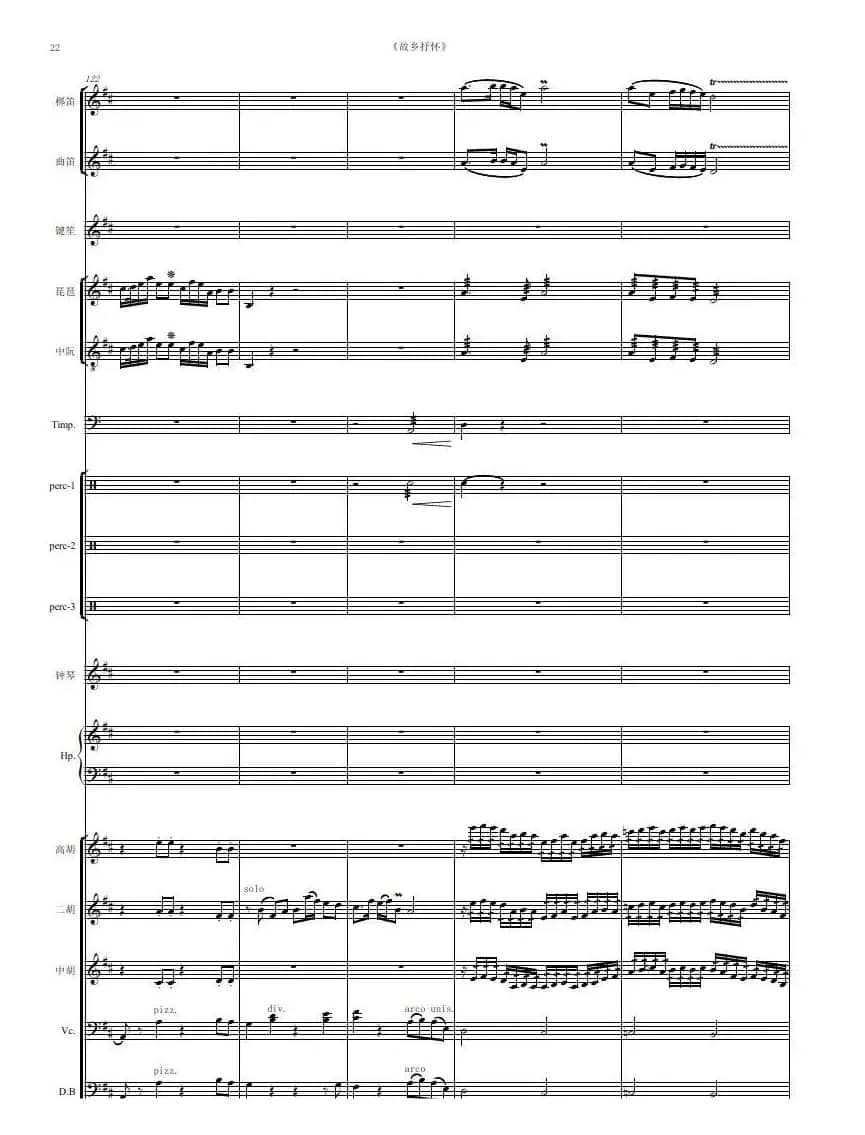 故乡抒怀（民族器乐曲总谱）