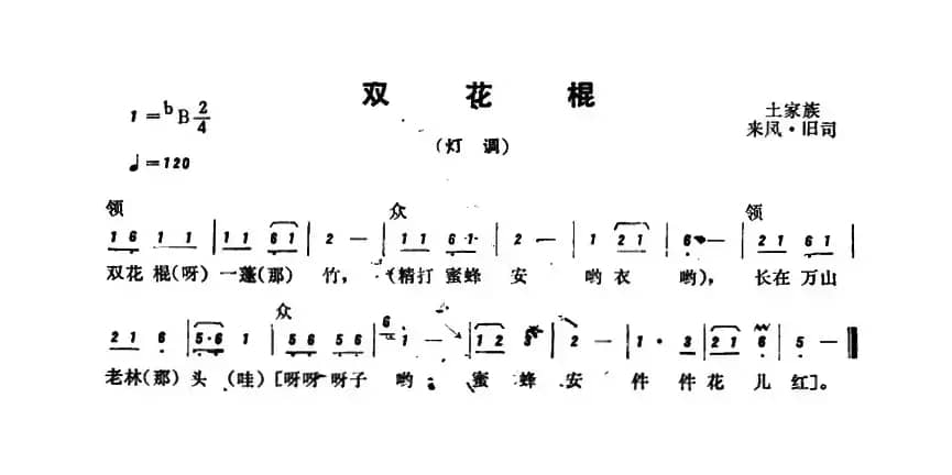 恩施民歌：双花棍