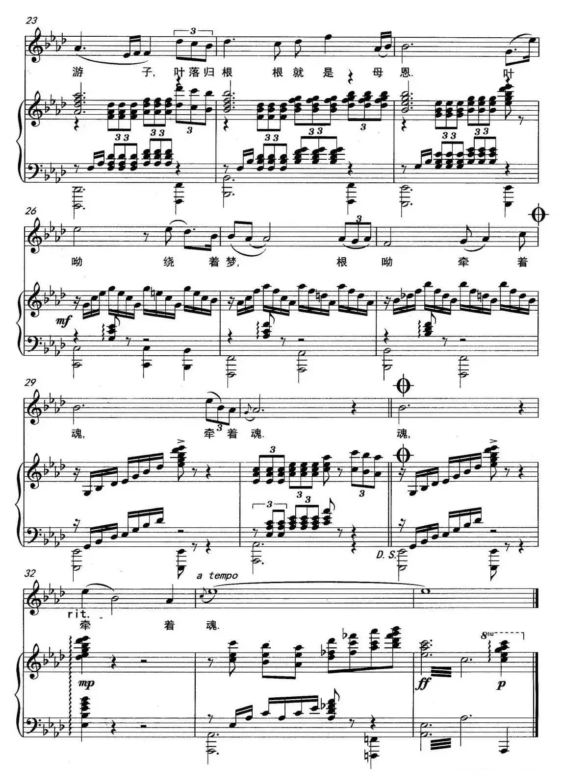 叶落归根（张国良词 许淳曲）（正谱）