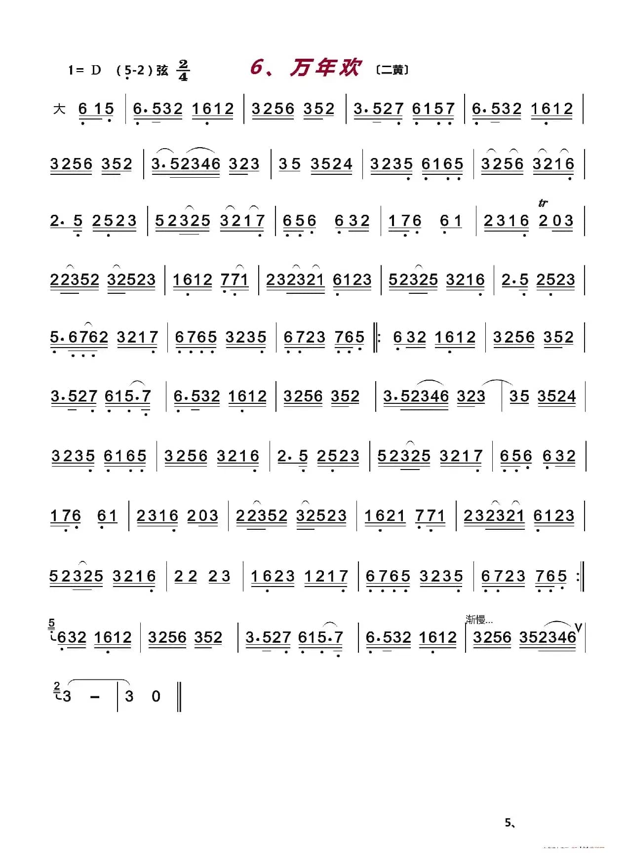 京剧伴奏曲牌13首