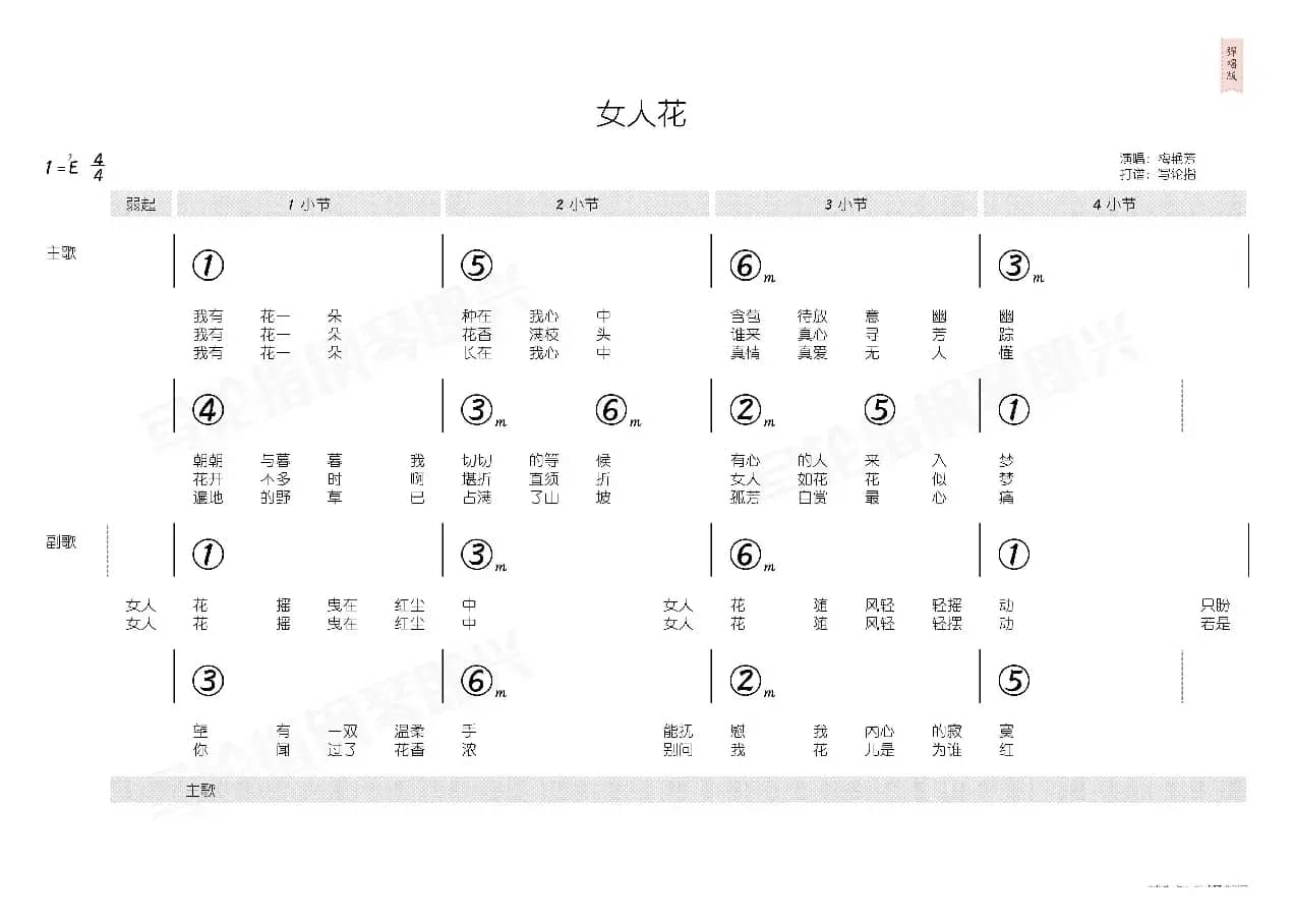 女人花（简和谱）