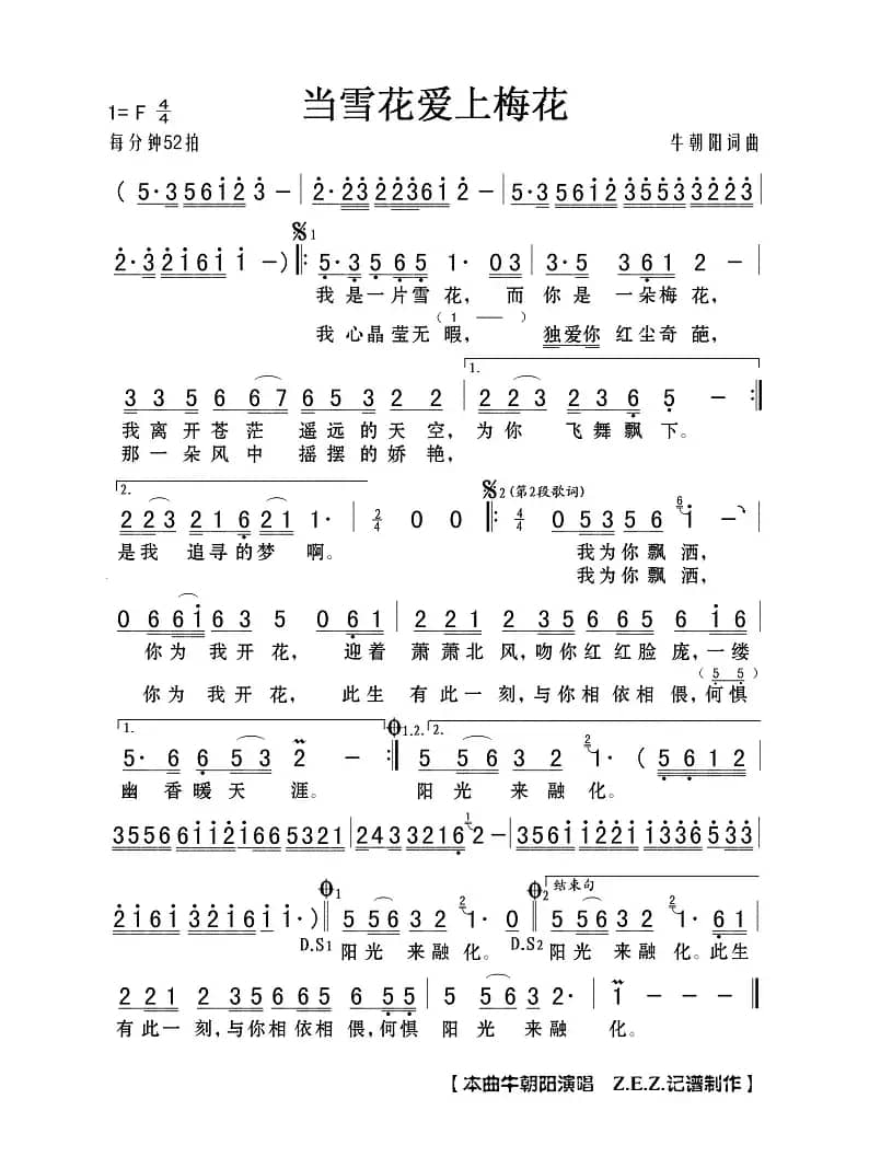 当雪花爱上梅花