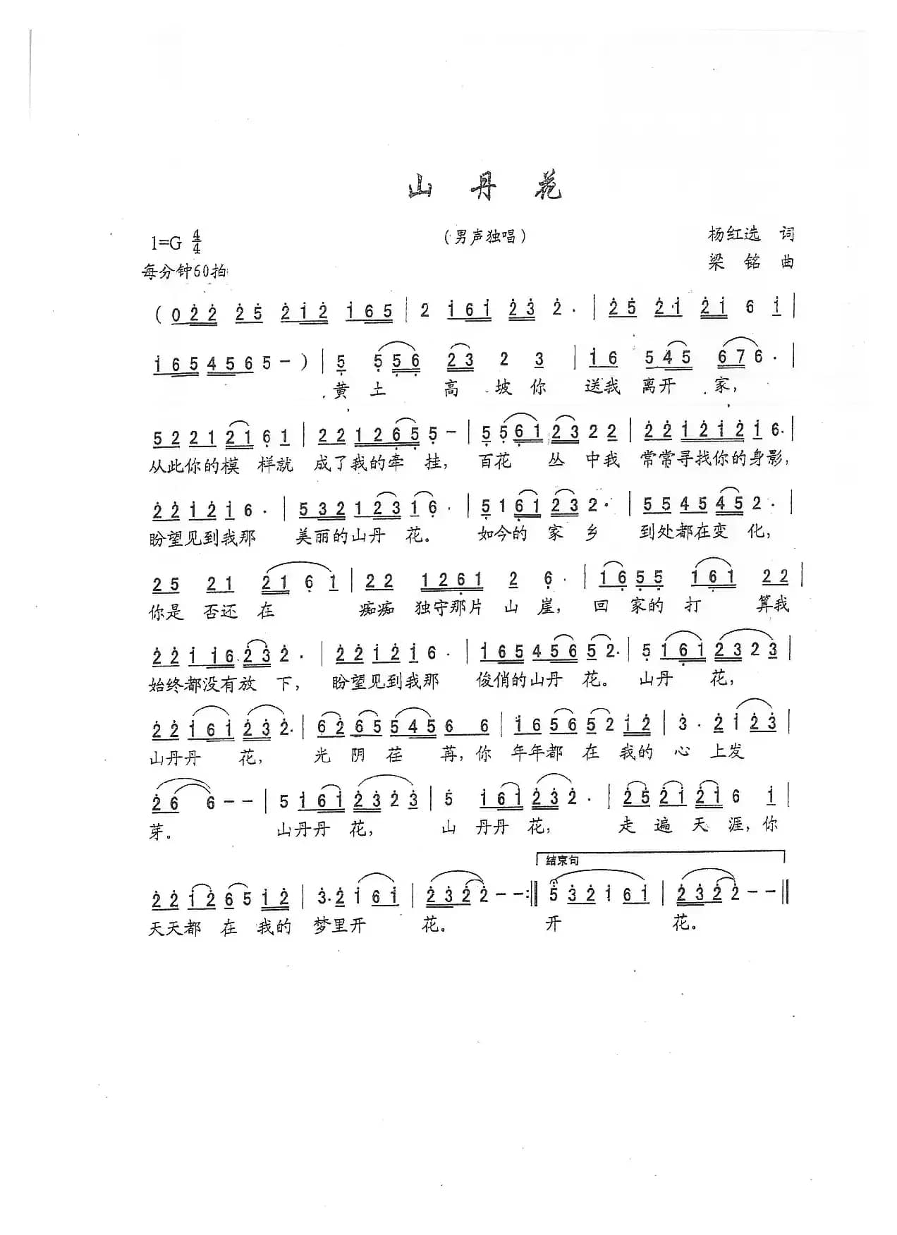 山丹花（(杨红选词，梁铭曲，演唱：王静）