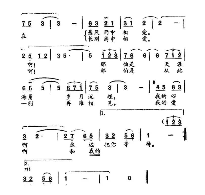 怎能忘怀（电影《第二次握手》插曲）