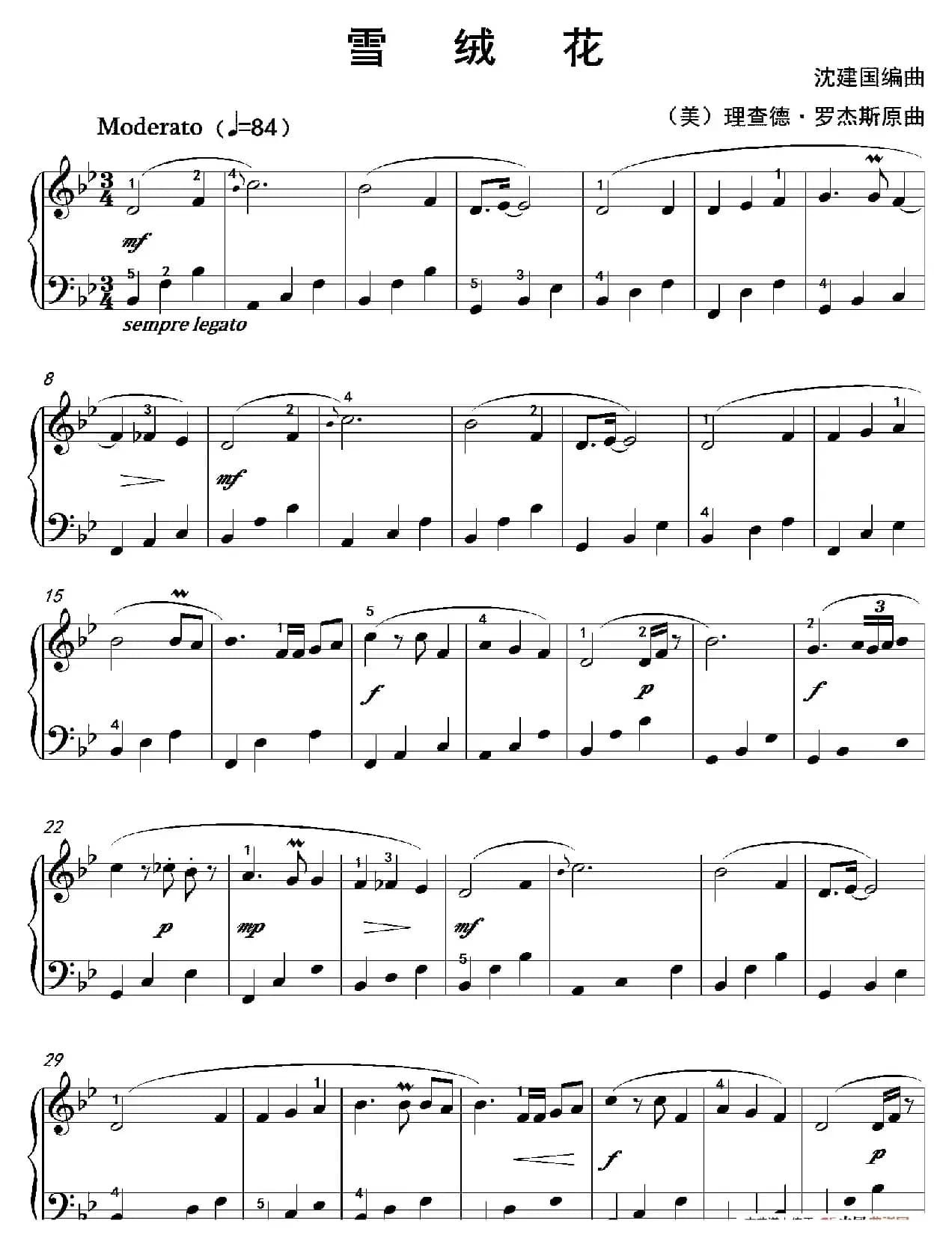 雪绒花（沈建国钢琴版）