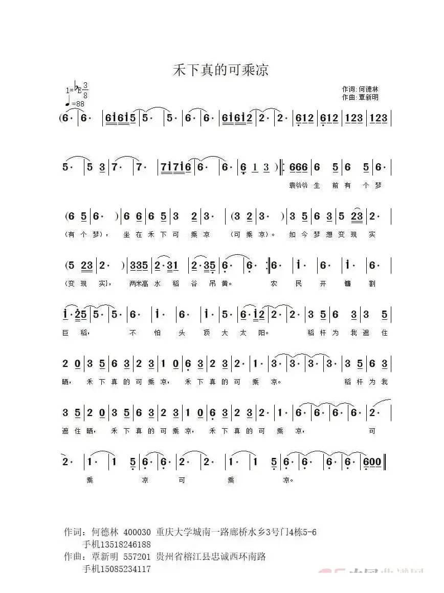 禾下真的可乘凉