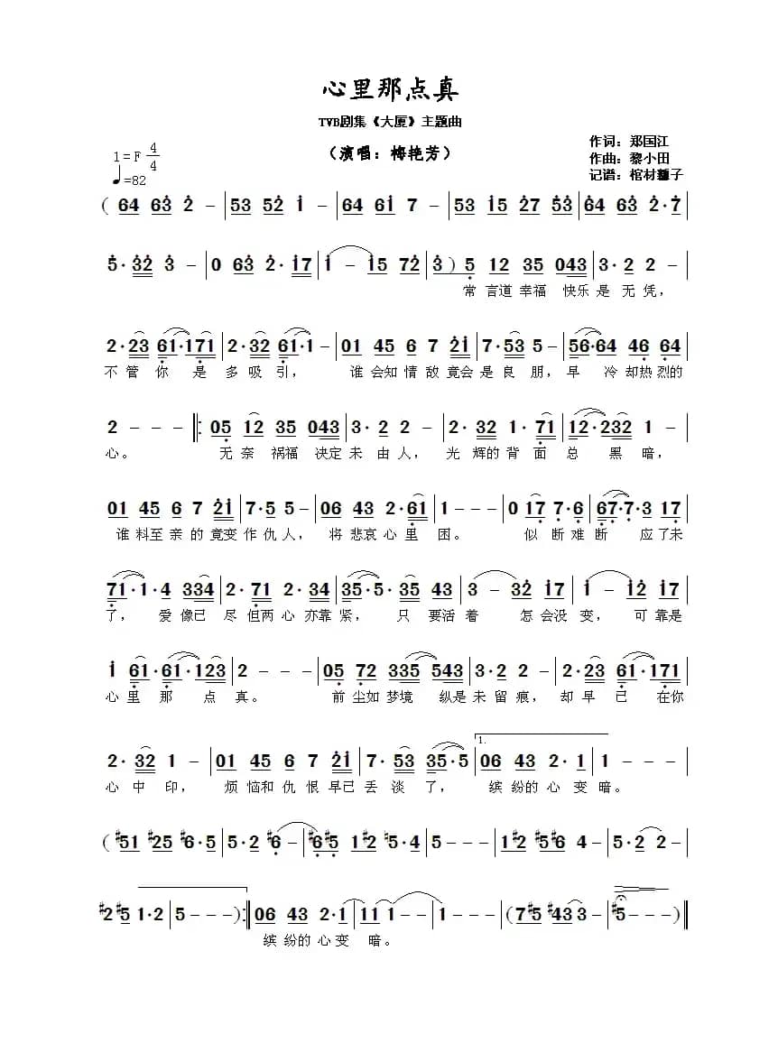 ​心里那点真（TVB剧集《大厦》主题曲）