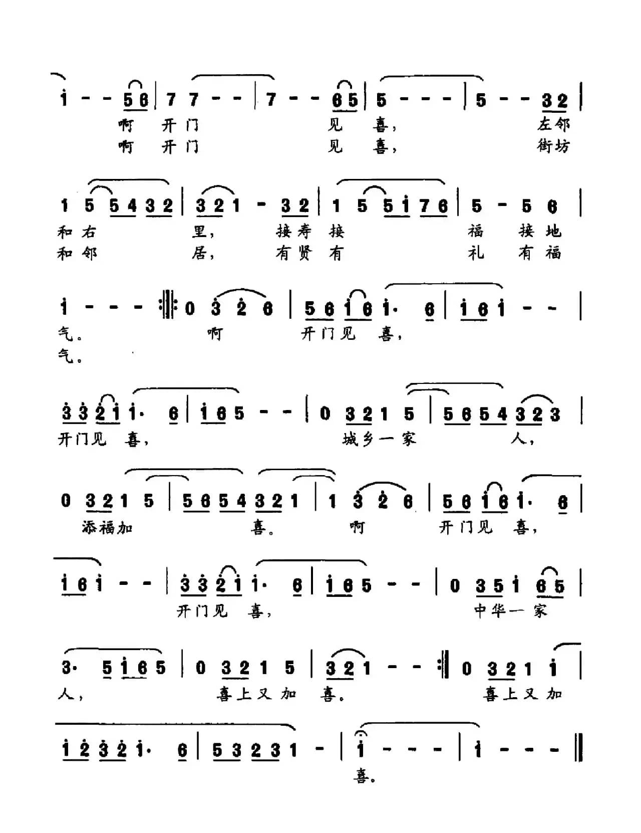 开门见喜（黎强词 张杰曲）