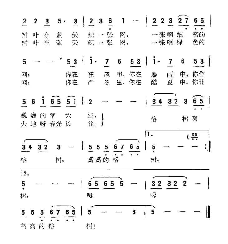 高高的榕树（故事片《闽海雄风》插曲）