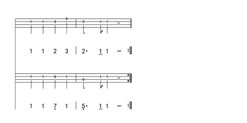 欢乐颂（ukulele四线谱）