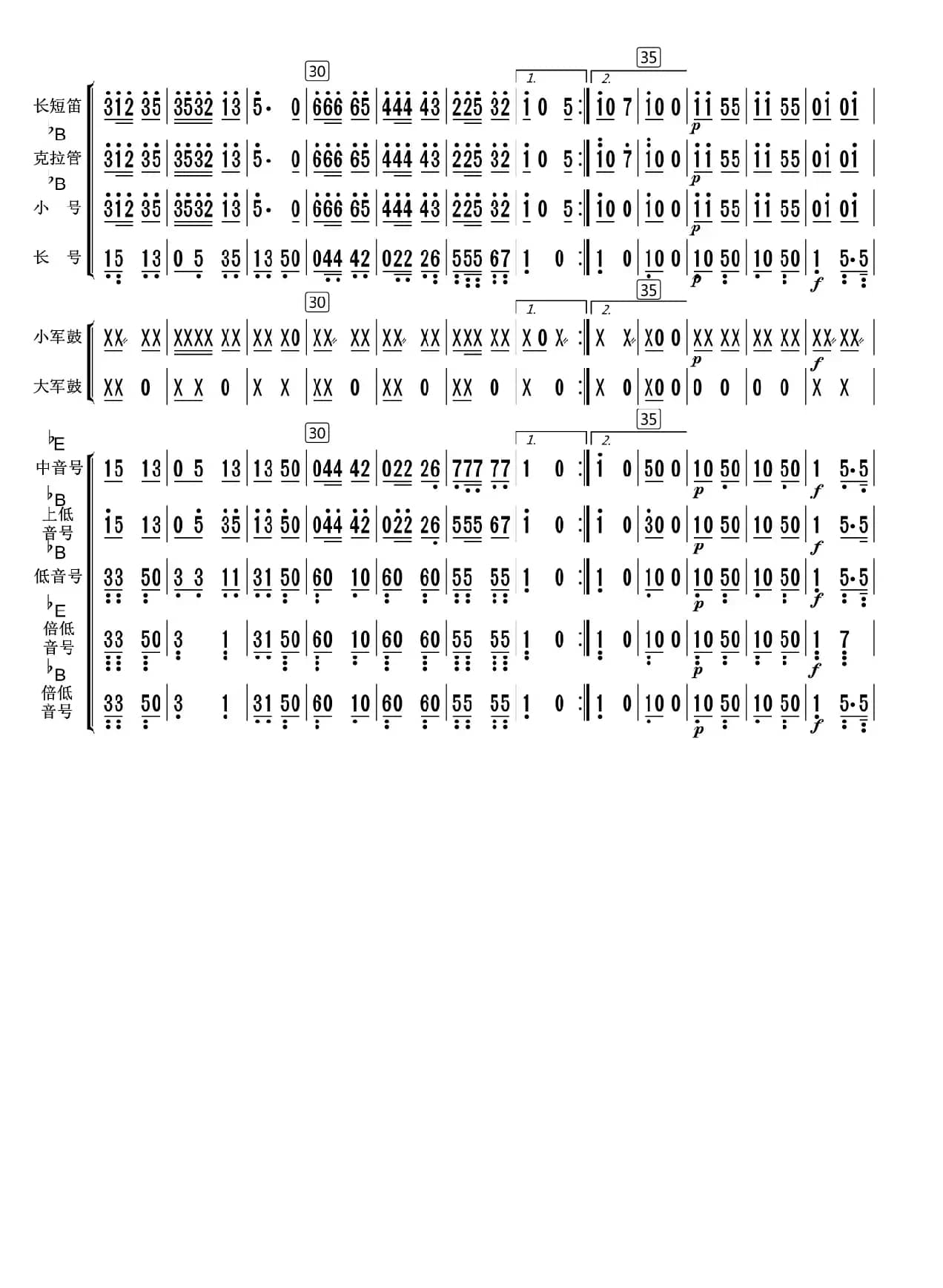 骑兵进行曲（总谱）