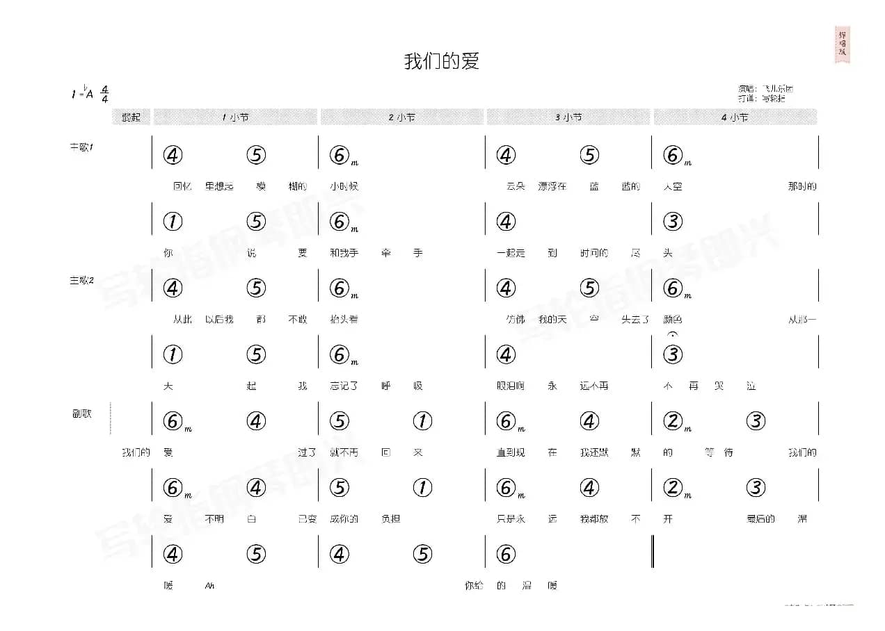 我们的爱（简和谱）