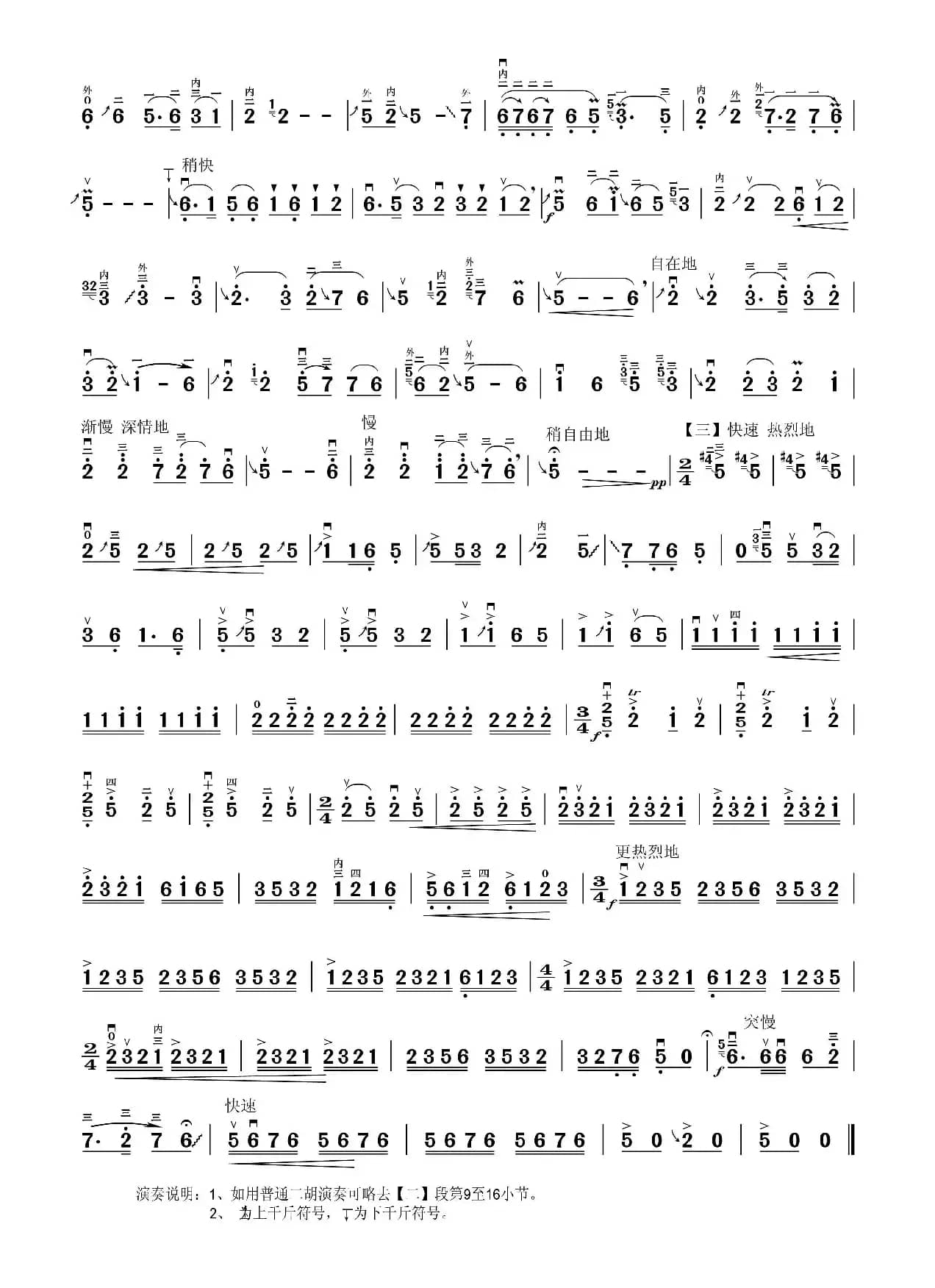 幸福的歌儿唱不完（二胡独奏、小小张制谱版）