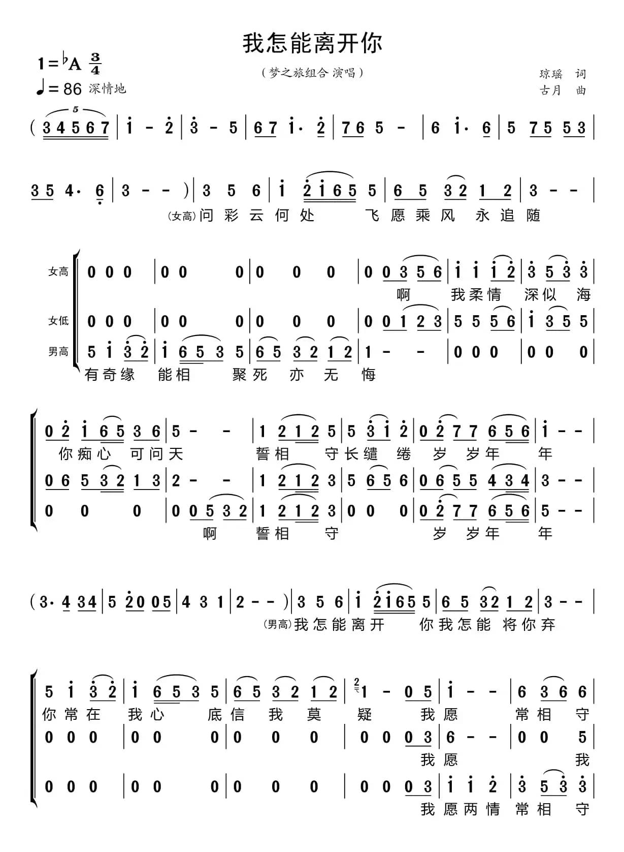 我怎能离开你（梦之旅组合）