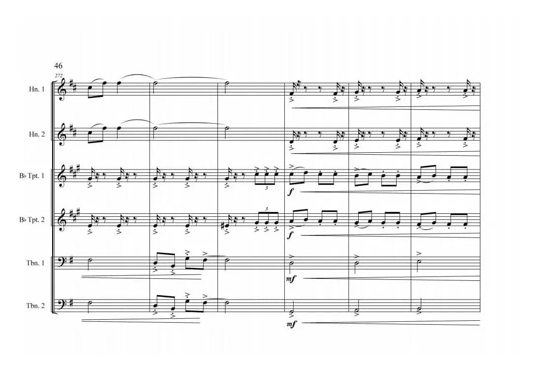 铜管六重奏《中国航母前奏曲》总谱（周开屏原创）