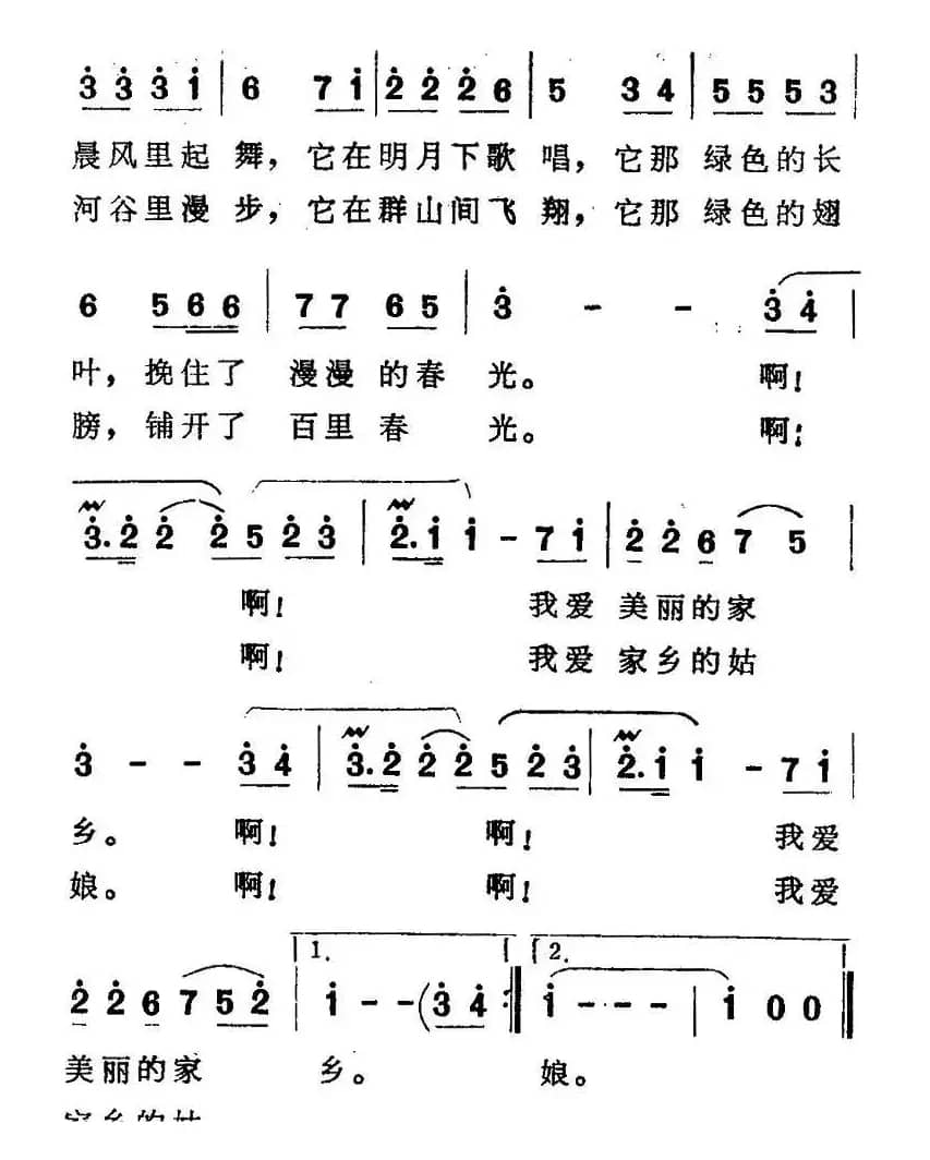 美丽的凤尾竹（瞿琮词 刘庄、延生曲）