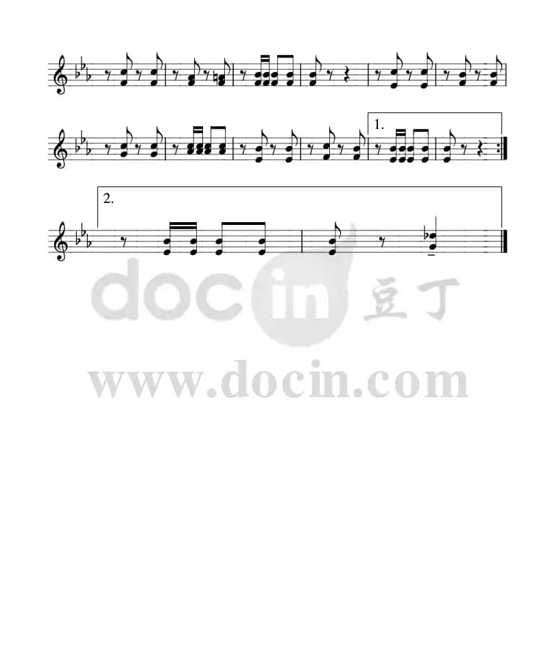 团结友谊进行曲(圆号ⅠⅡ分谱)1、２