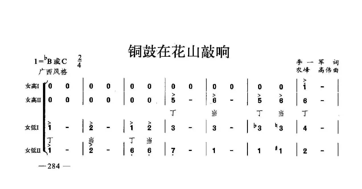 铜鼓在花山敲响（合唱）