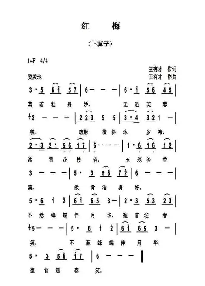 红梅（卜算子）