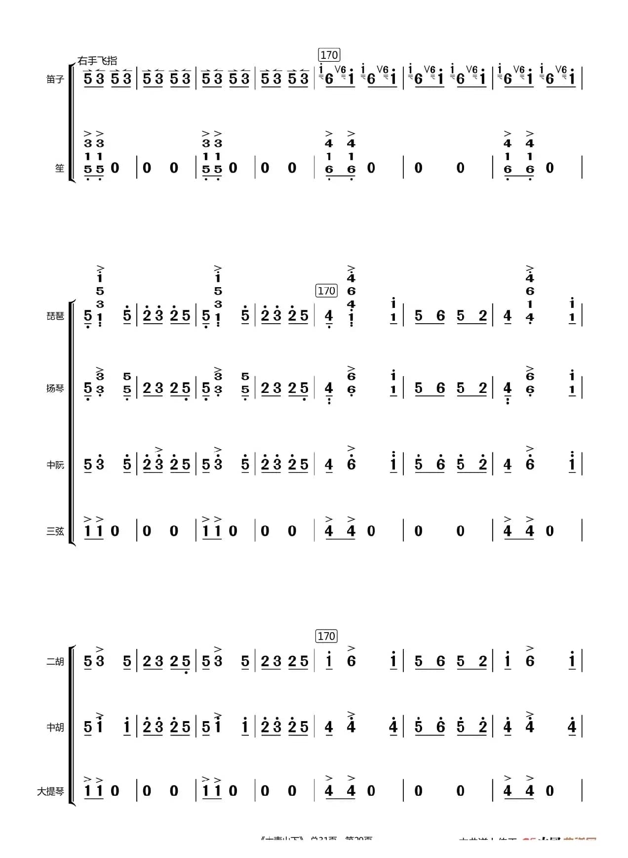 大青山下（总谱）