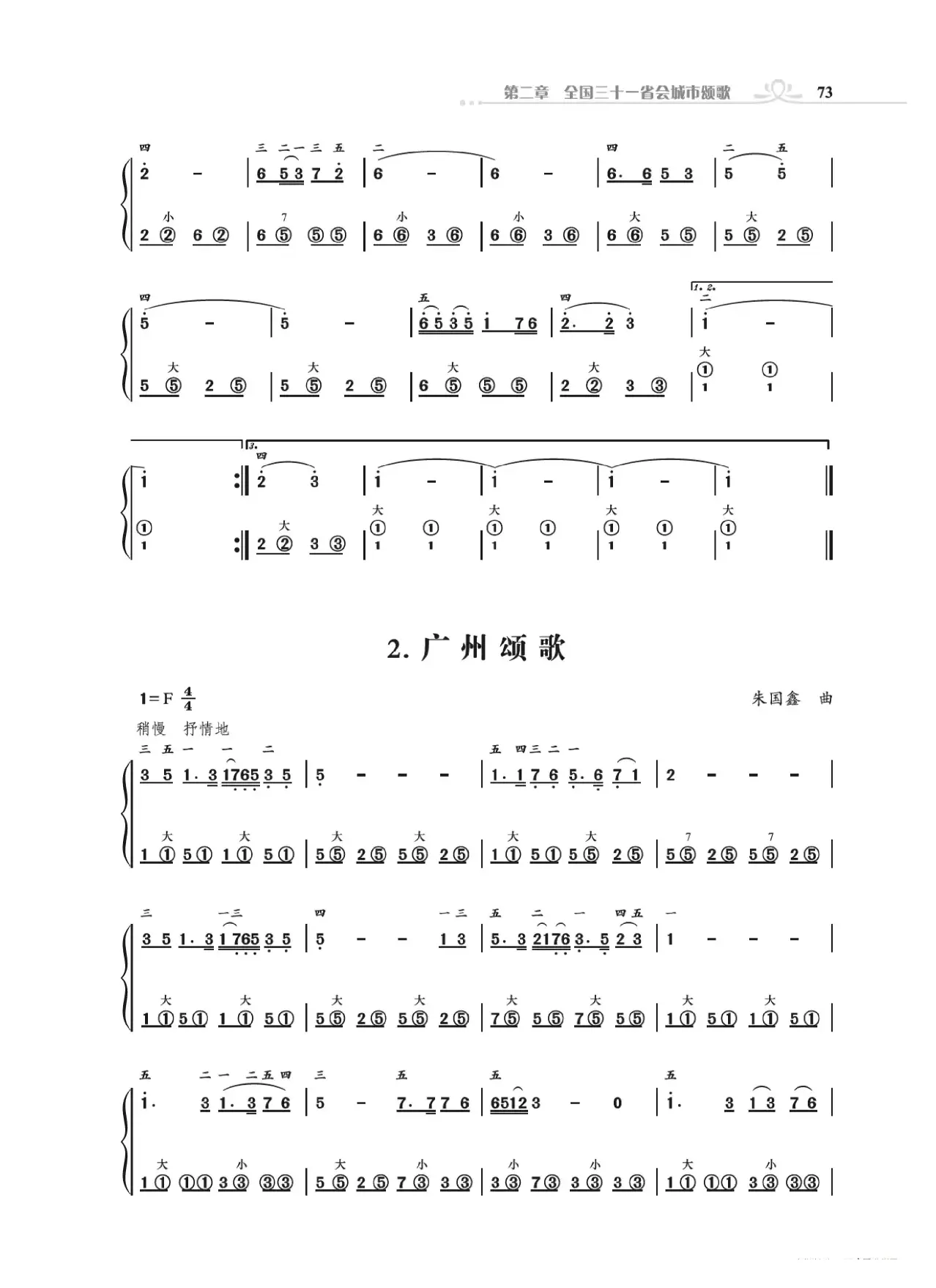 手风琴基础训练附录31首省城颂歌（朱国鑫编著）