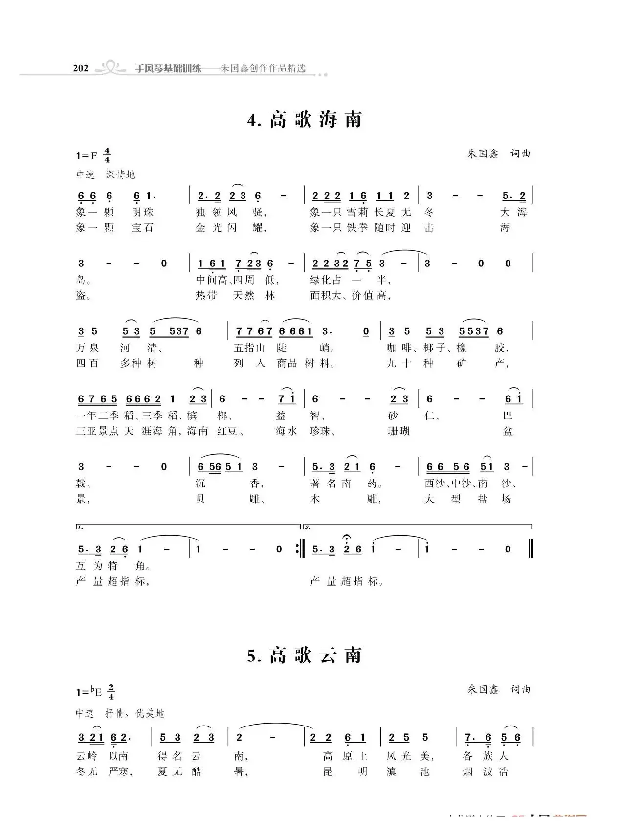 赞颂34个省份组歌：高歌云南（开头部分）（朱国鑫创作）