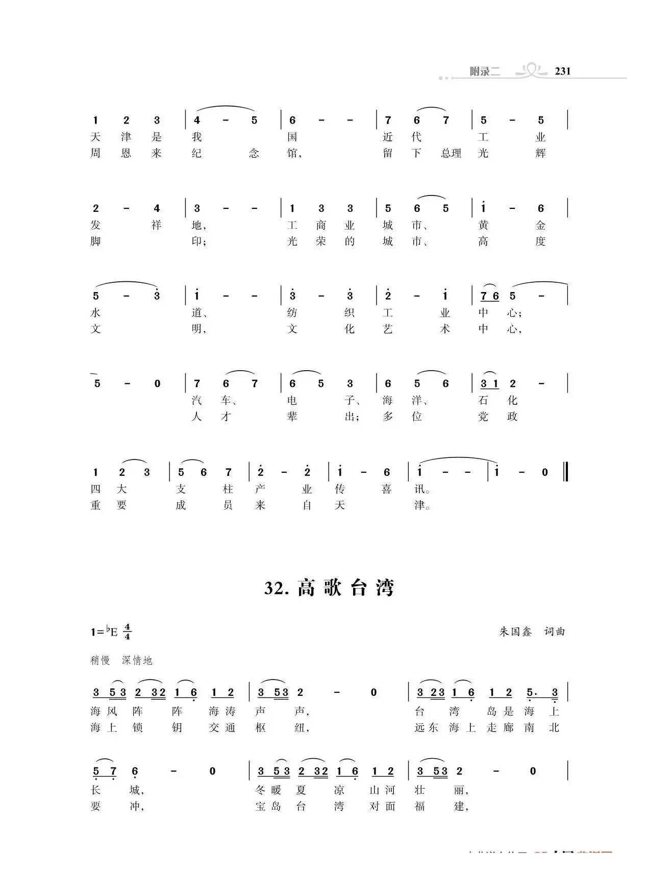 全中国34个省份34首高歌（朱国鑫词曲）