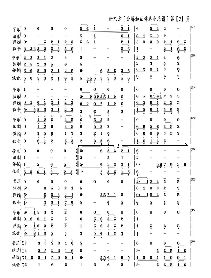 新东方（分解和弦小总谱）