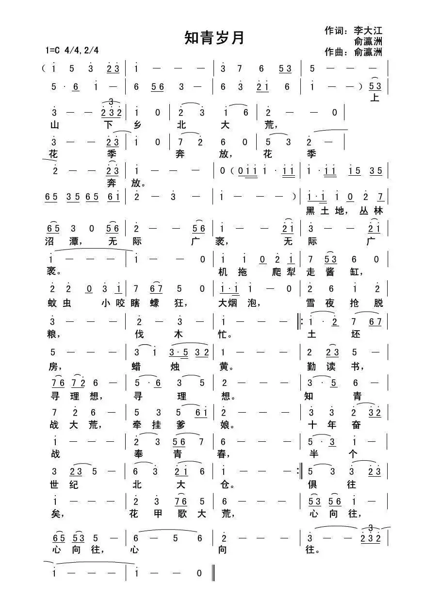 满江红·知青岁月