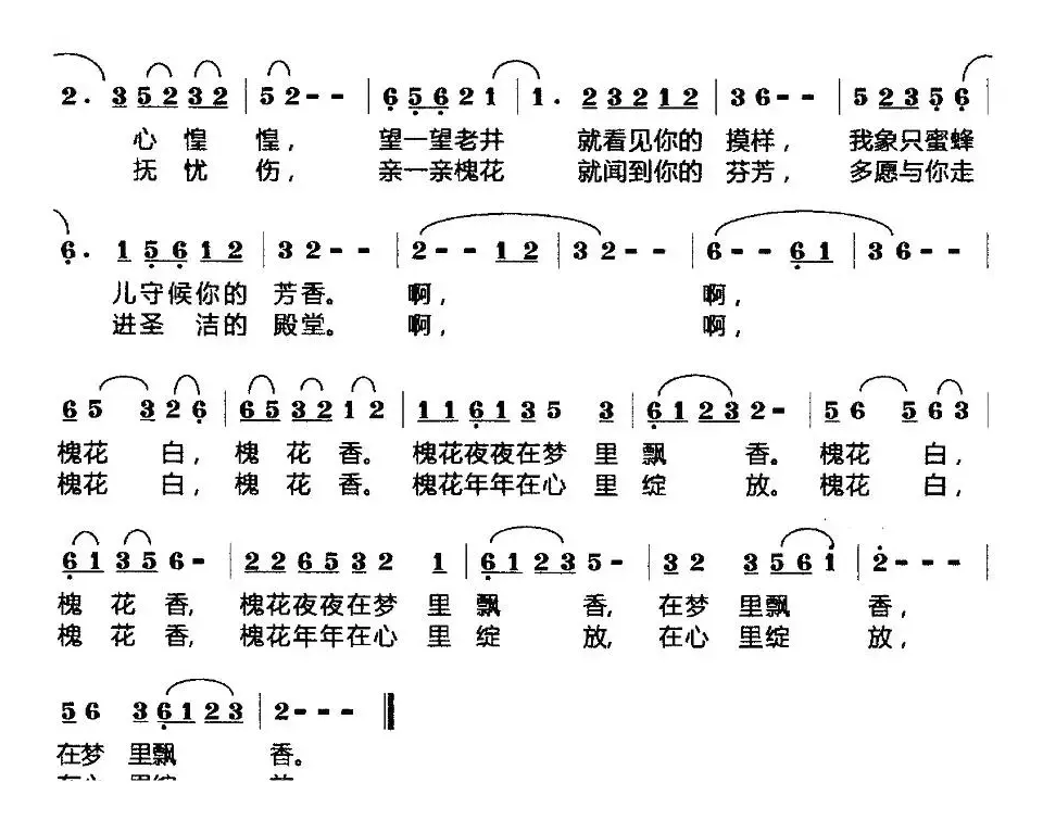 槐花香（天歌词 莫恭敏曲）