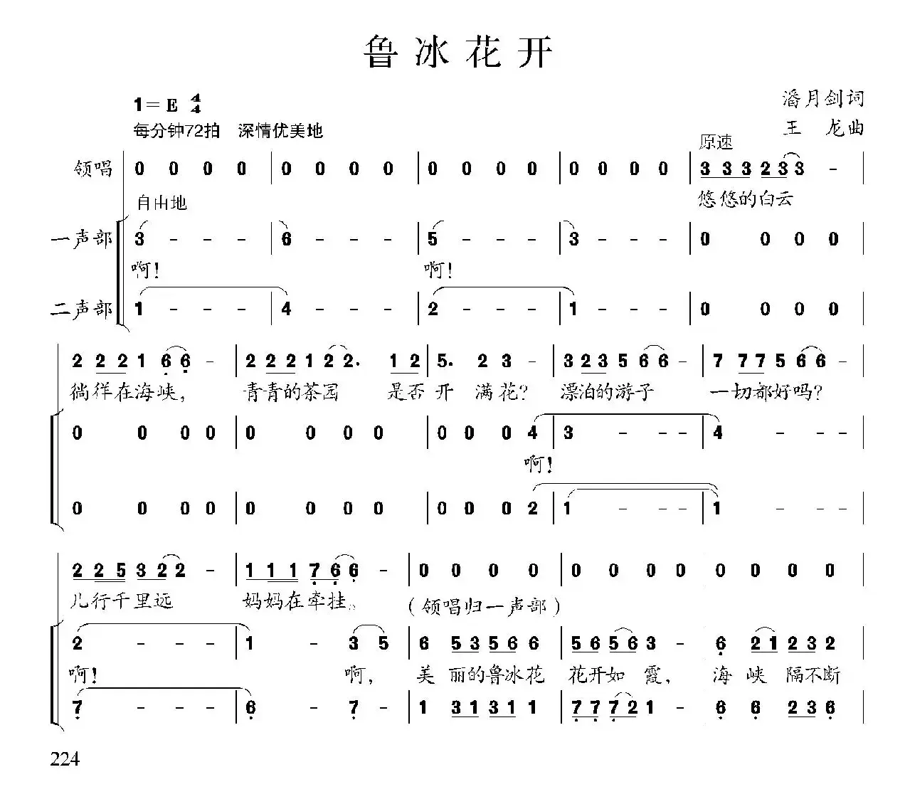 鲁冰花开（合唱）