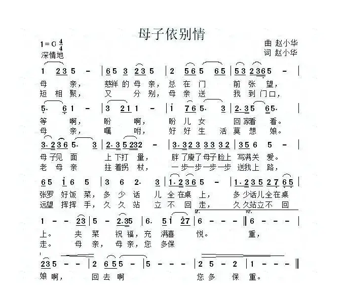 母子依别情（赵小华词曲）