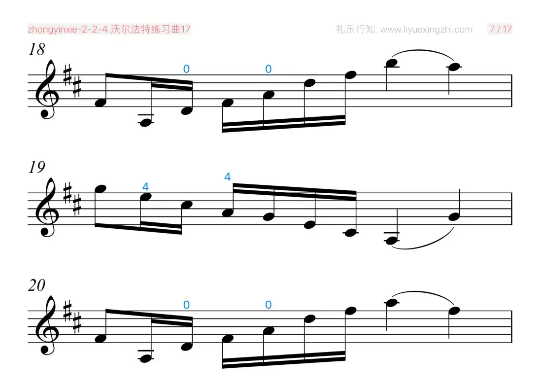 沃尔法特练习曲No.17（小提琴）