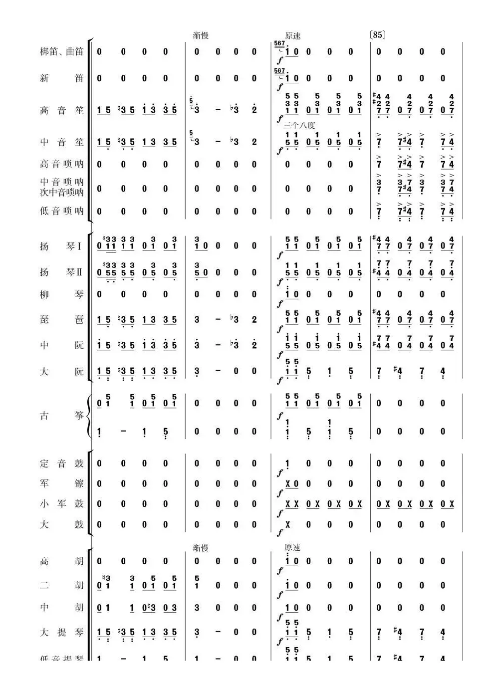 北京喜讯到边寨(民乐简谱总谱)21-30