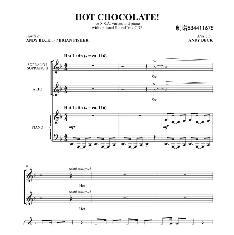 Hot Chocolate 童声女声合唱谱