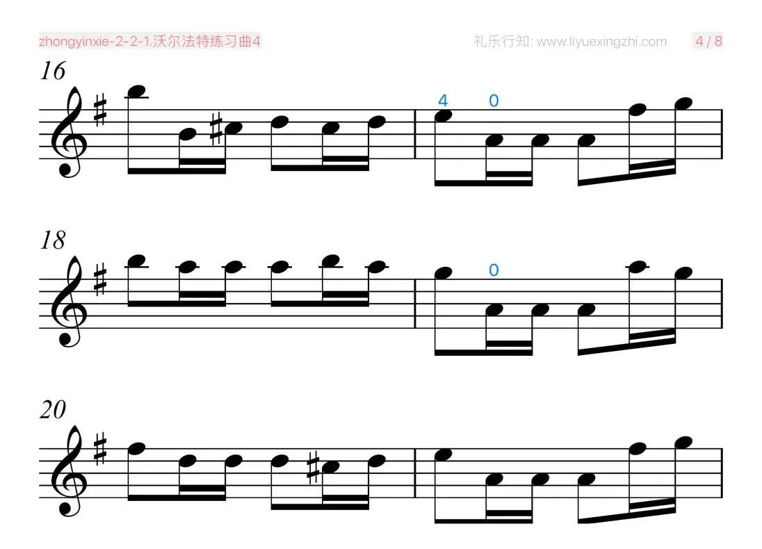 沃尔法特练习曲No.4（小提琴）