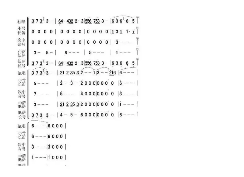 美丽家园(军乐总谱)1，2，3