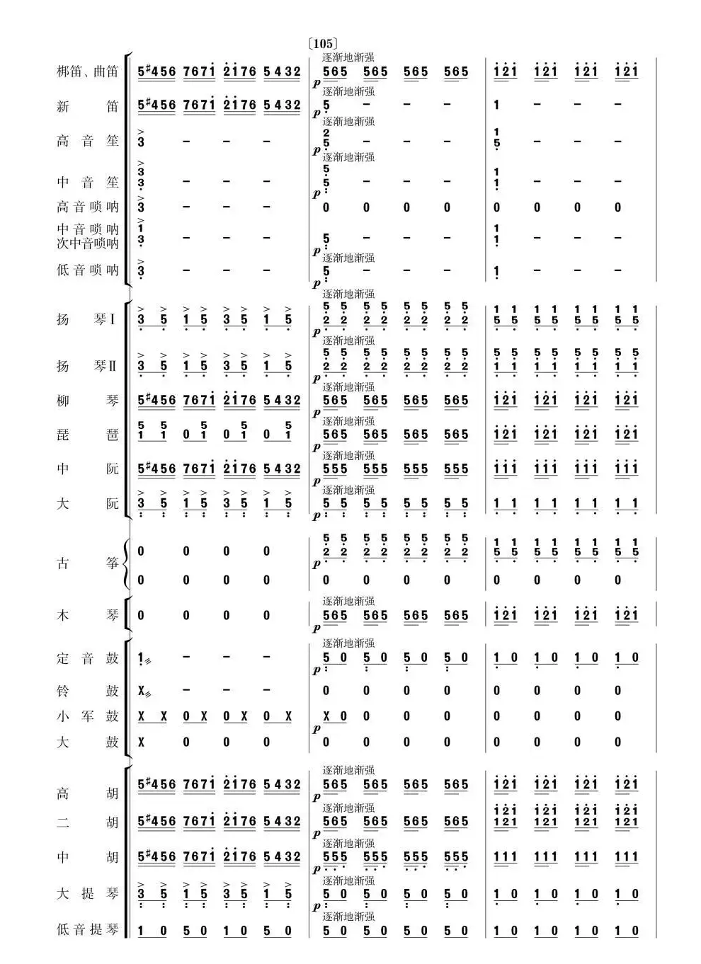 北京喜讯到边寨(民乐简谱总谱)21-30