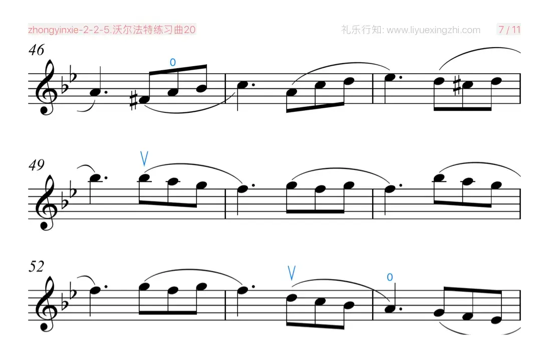 沃尔法特练习曲No.20（小提琴）