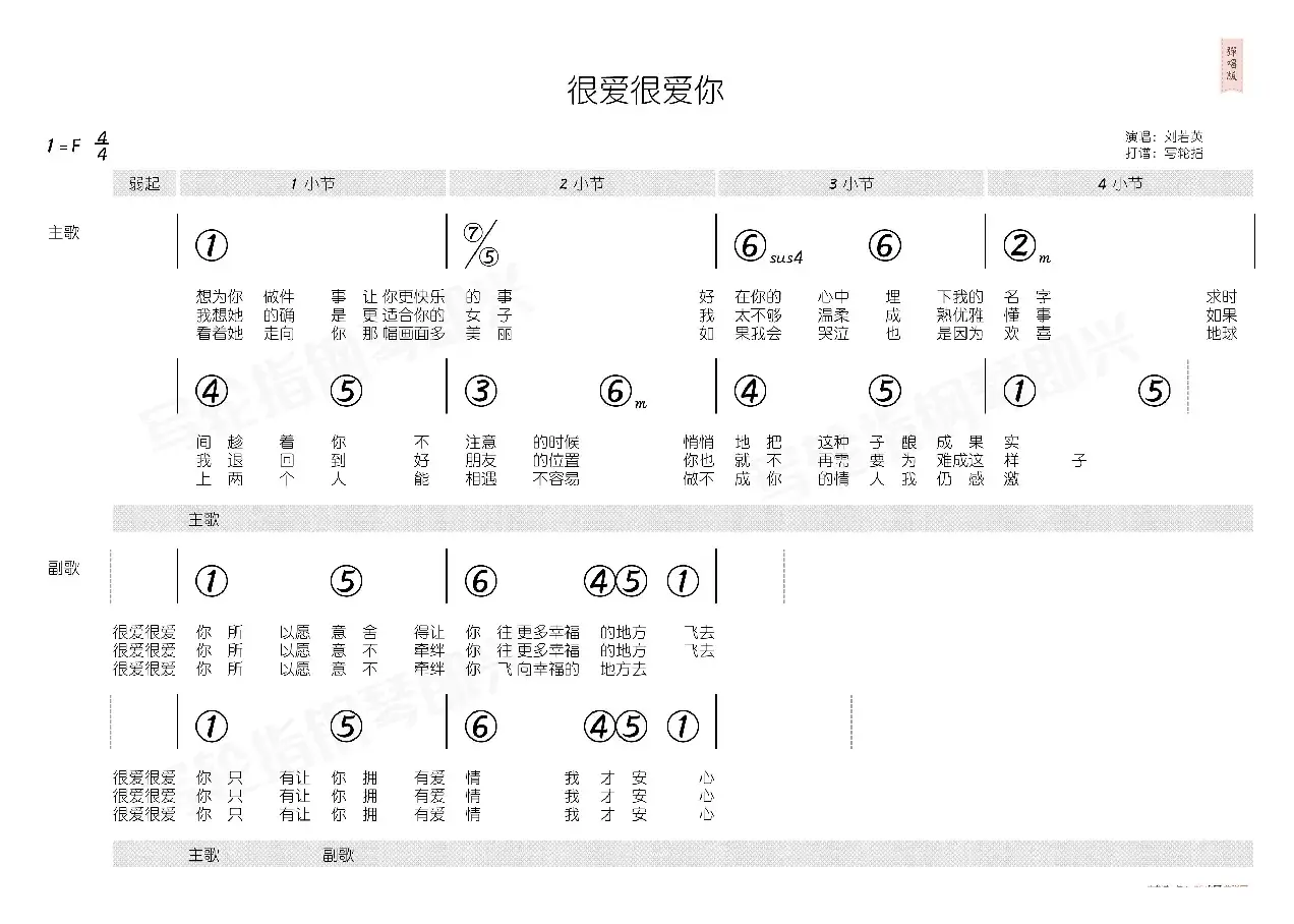 很爱很爱你（简和谱）